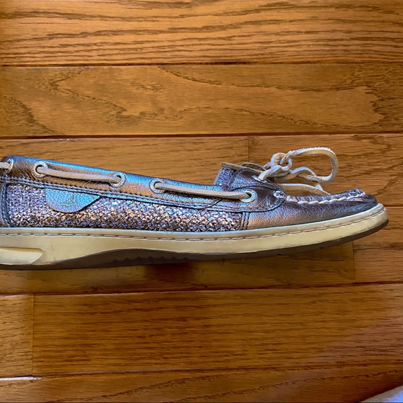 Sperry Top Sider Silver Deck Shoes size:8 - Picture 5 of 10